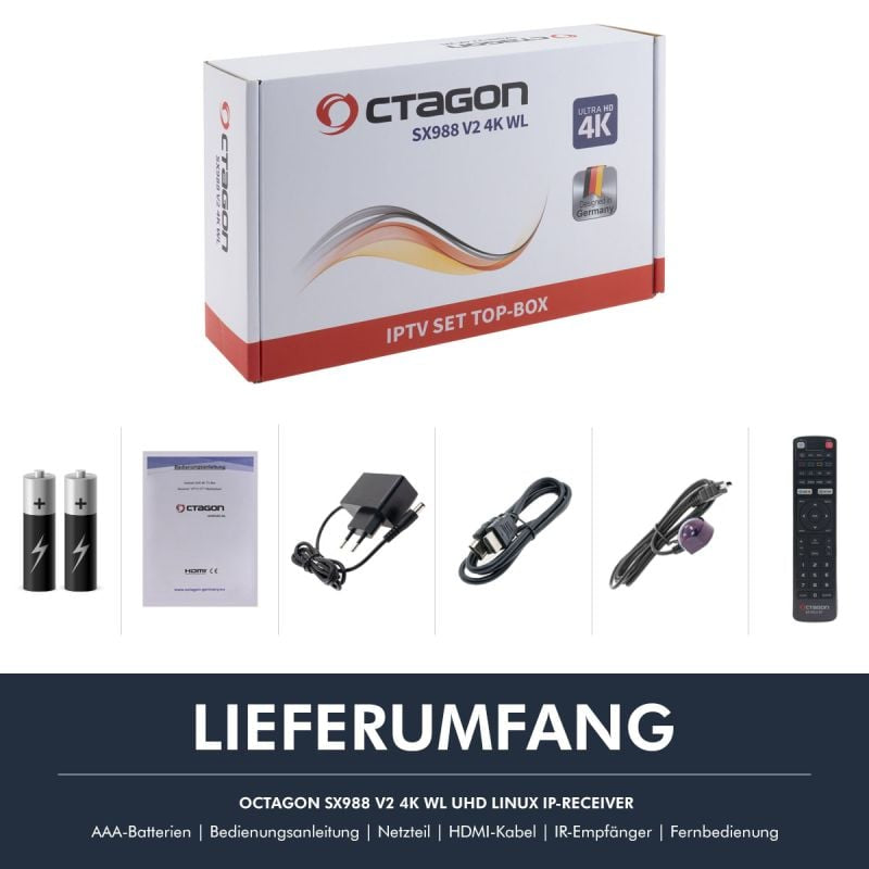 OCTAGON SX988 V2 4K WL UHD LINUX IP-RECEIVER