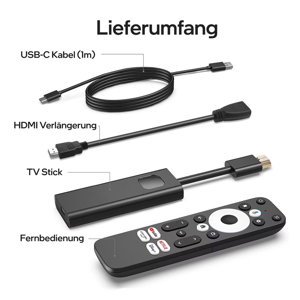 ANDROID TV STICK Dcolor GD1, Android 11, 4K-Streaming, HDR, Sprachsteuerung