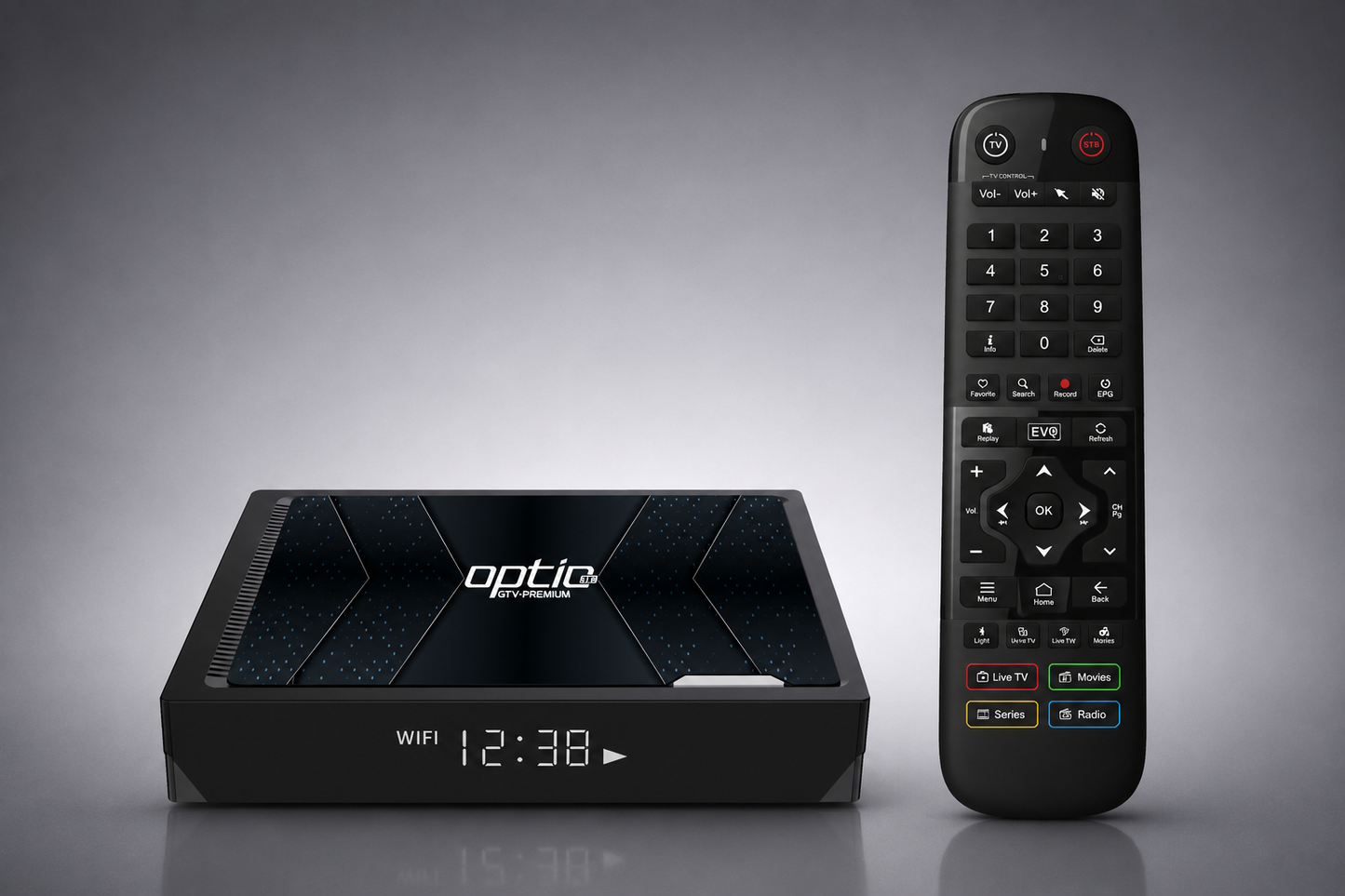OPTIC GT-V PREMIUM Android TV Box 4K – Android TV 14 | 4GB RAM | 64GB ROM | WiFi 6 | Gigabit LAN | Bluetooth
