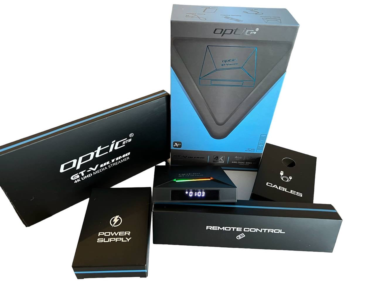 ⚠️NEW⚠️ OPTIC STB GTV ULTIMO / OPTIC GT-V ULTIMO 4K UHD 2160p H265.264 4GB RAM 32 GB FLASH Android 11.0 Receiver (2G + 5G WiFi + WLAN, Bluetooth, MicroSD, HDMI, USB 3.0)