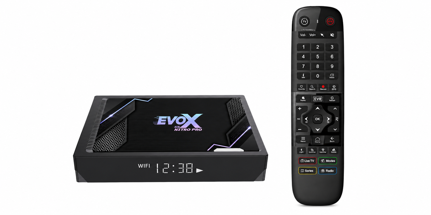 ❗️COMING-SOON❗️EVO X OPTIC GT-V NITRO PRO Android TV Box 14 – 4GB RAM, 64GB ROM, 4K UHD, WiFi 6, Bluetooth 5.x, Realtek Quad-Core
