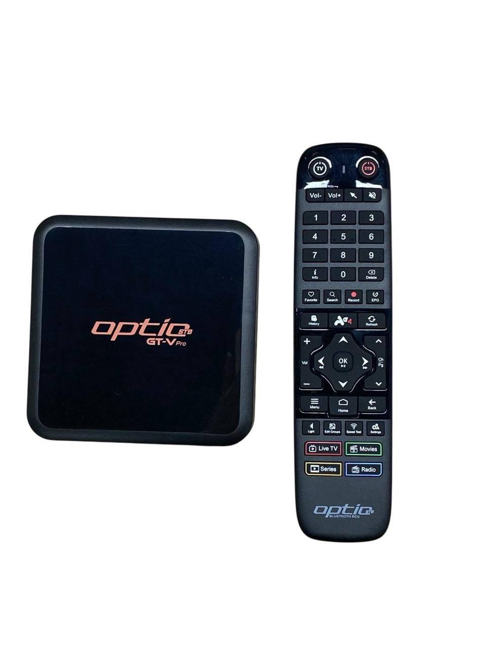 OPTIC GT-V PRO 8K / 4K UHD 2160p H265.264 4GB RAM 64GB FLASH Android 11.0 Receiver (2G + 5G WiFi + GIGABIT WLAN, Bluetooth, MicroSD, HDMI, USB 3.0)