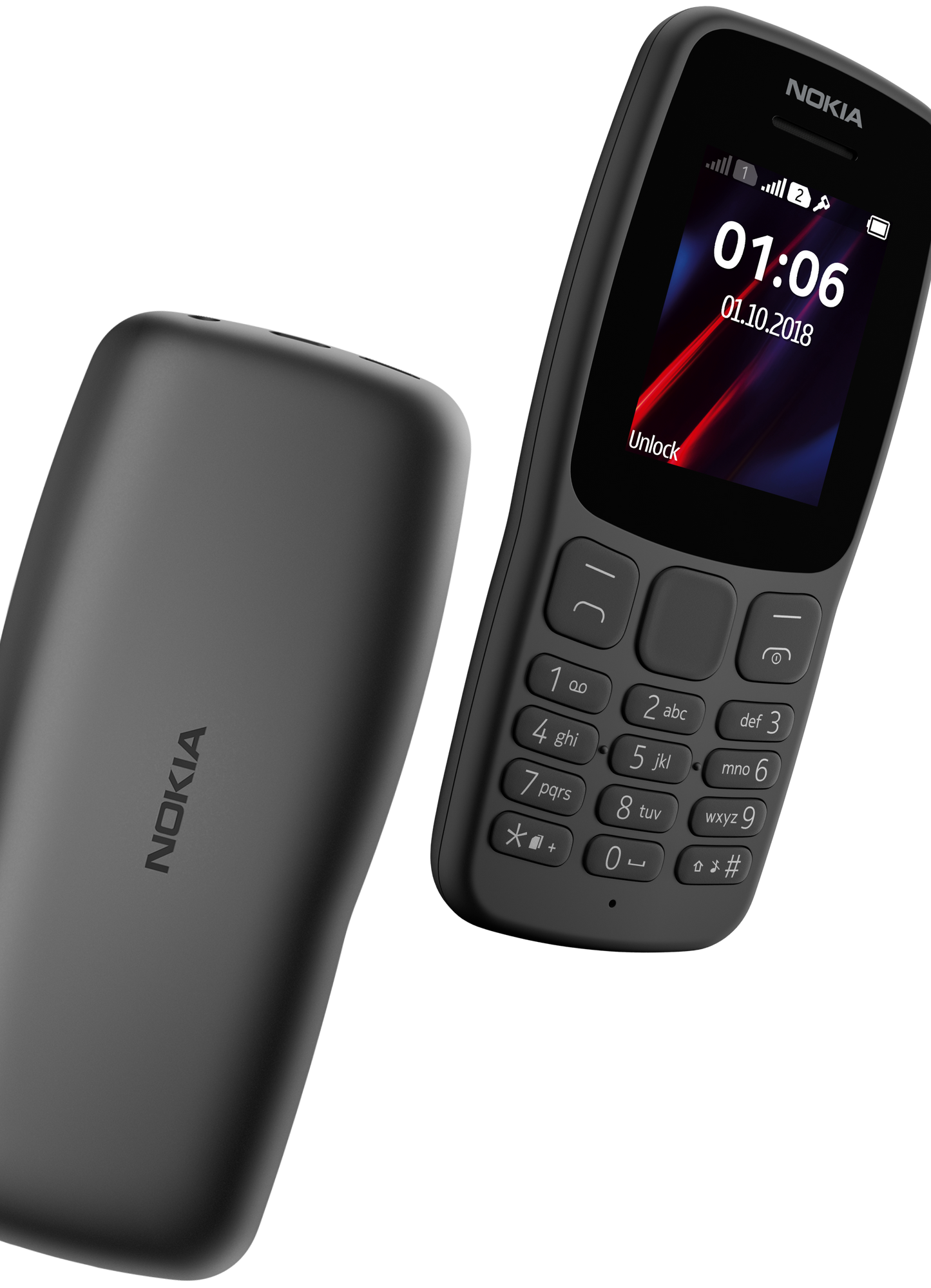 NOKIA 106 Dual SIM (schwarz) Handy für Senioren & Schulkinder