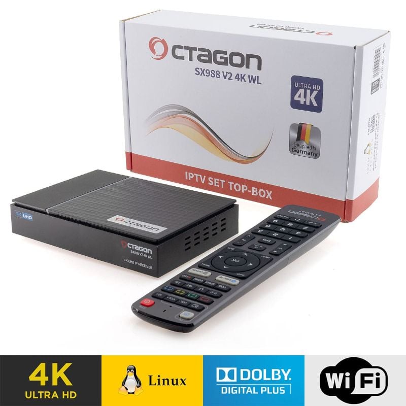 OCTAGON SX988 V2 4K WL UHD LINUX IP-RECEIVER