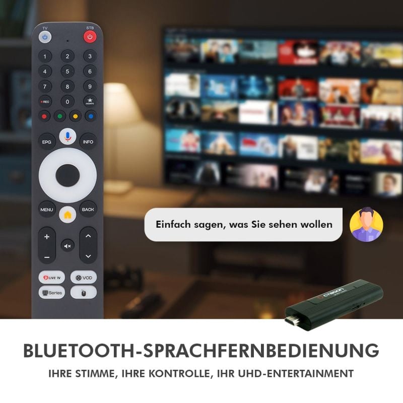 OTAGON SPIRIT NANO 4K UHD ANDROID TV IP-Stick SCHWARZ