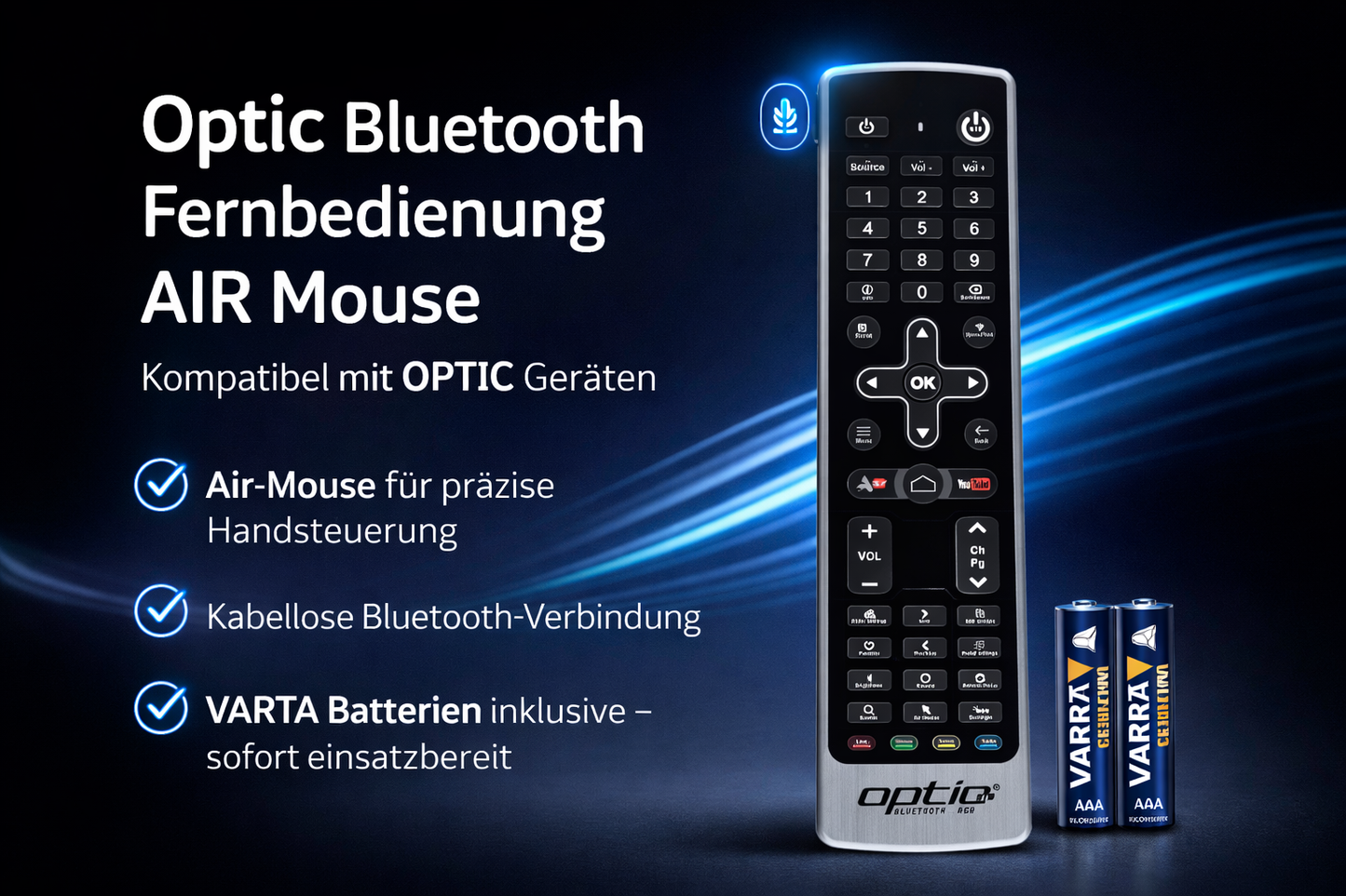Optic BLUETOOTH Fernbedienung AIR Mouse für OPTIC